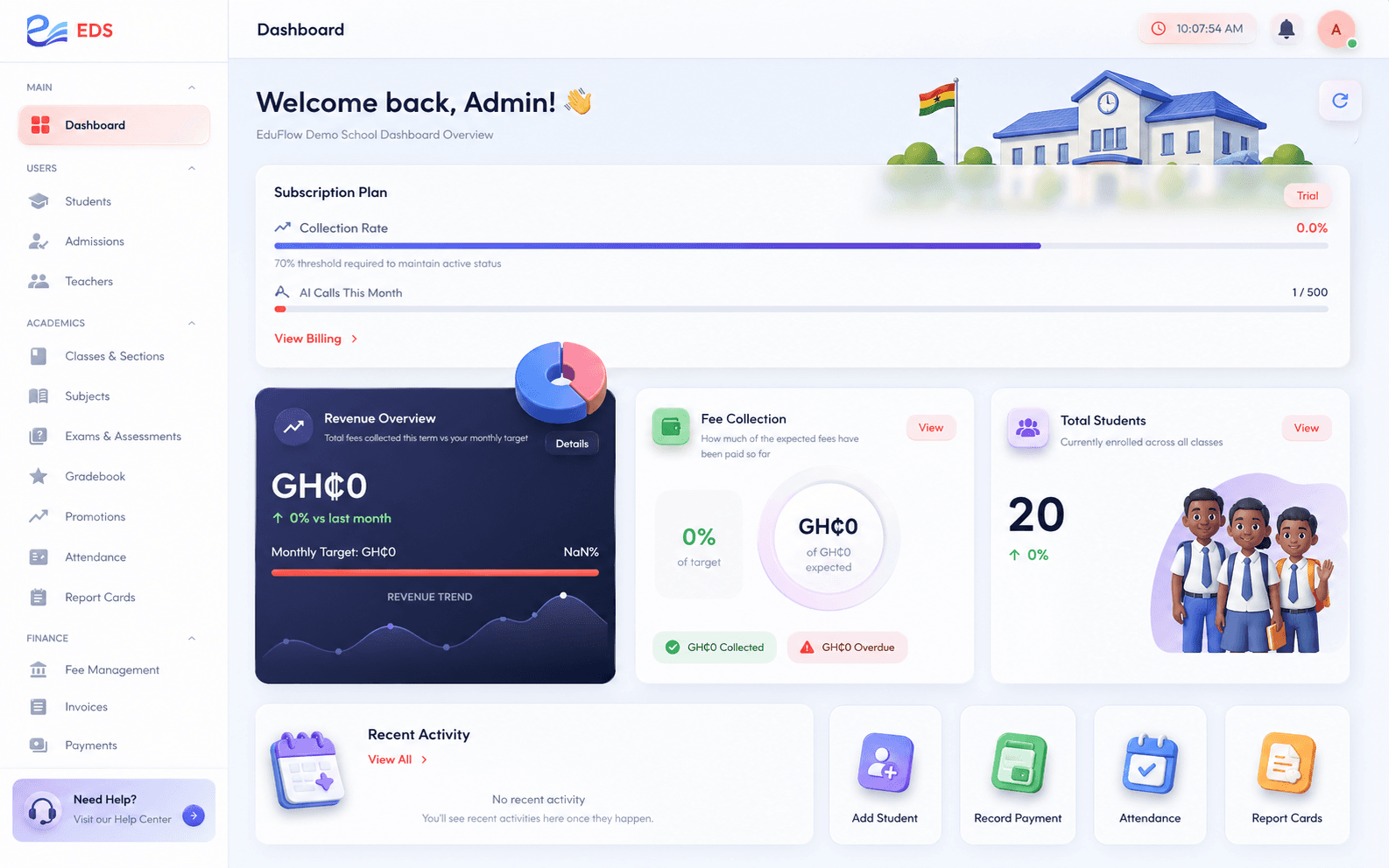 EduFlow dashboard preview